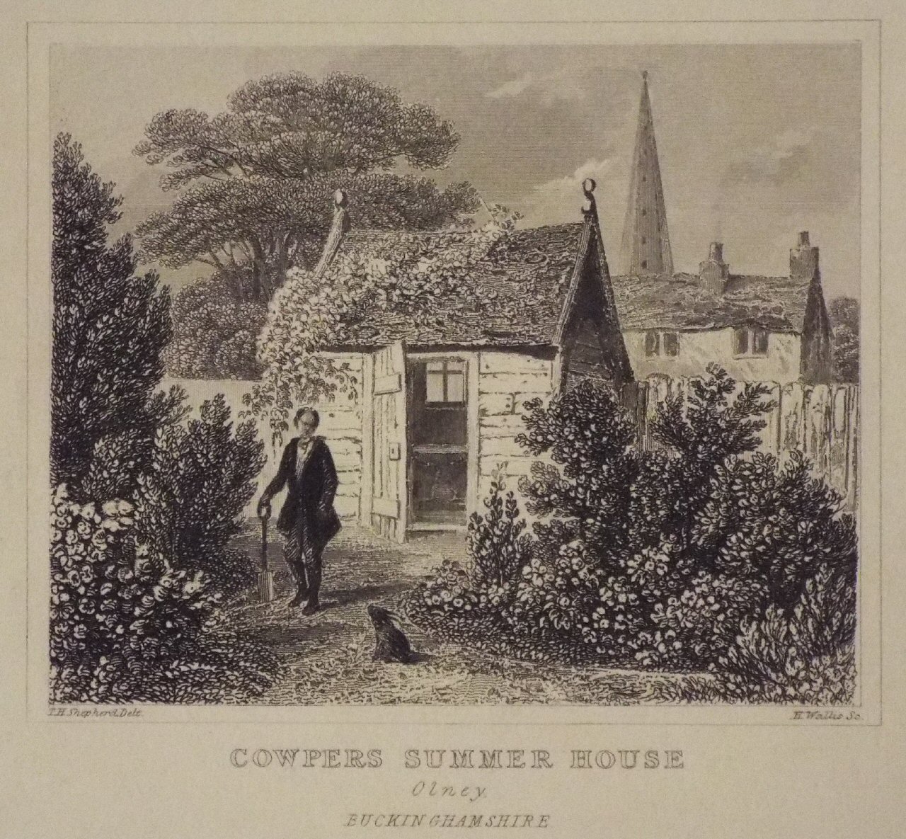Print - Cowpers Summer House Olney, Buckinghamshire. - Wallis